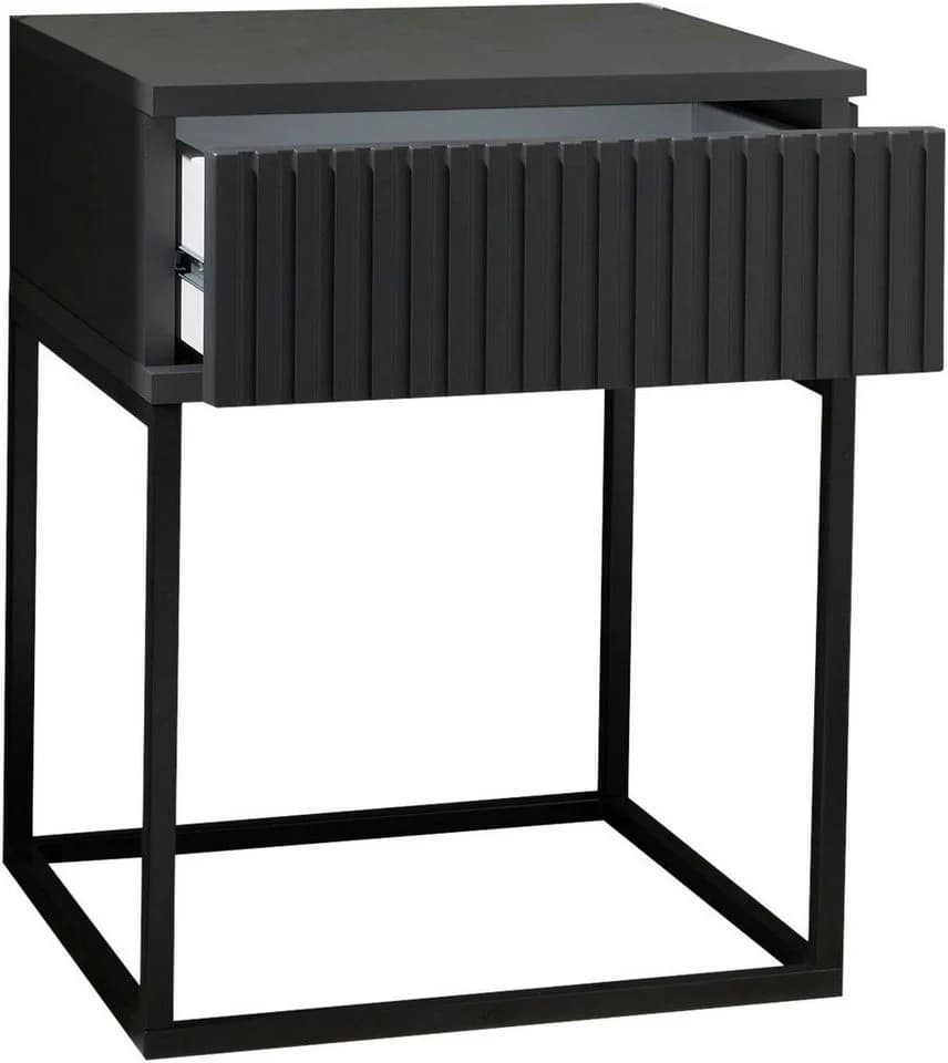 SCHLAFKONTOR Nachtkommode Marle Graphit mit Metallgestell und Push-to-open - Bild 5
