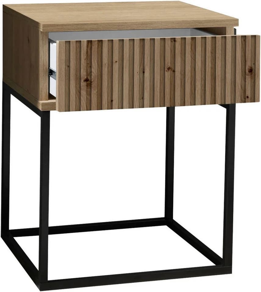 Schlafkontor Marle Nachtkommode mit Schubkasten und Metallgestell - Bild 5