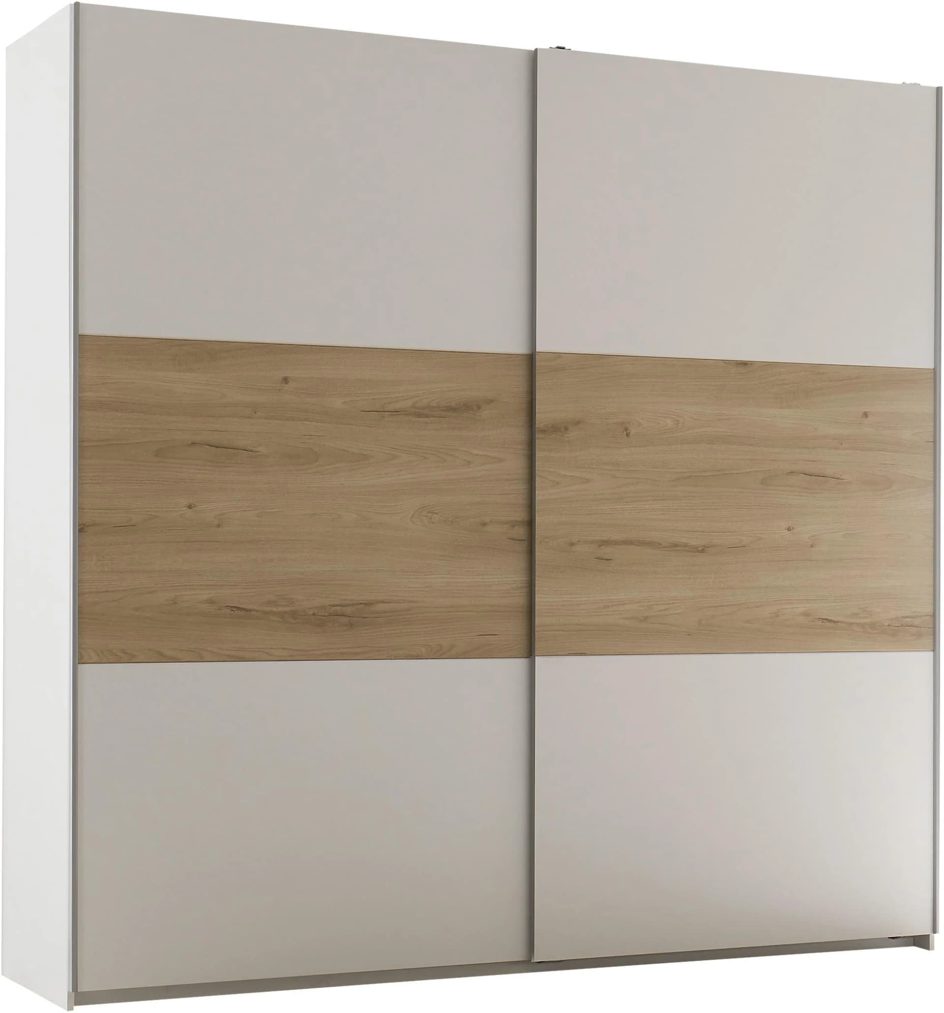 Schlafkontor Kiara Schwebetürenschrank Weiß/Baysen Oak mit 2 Türen