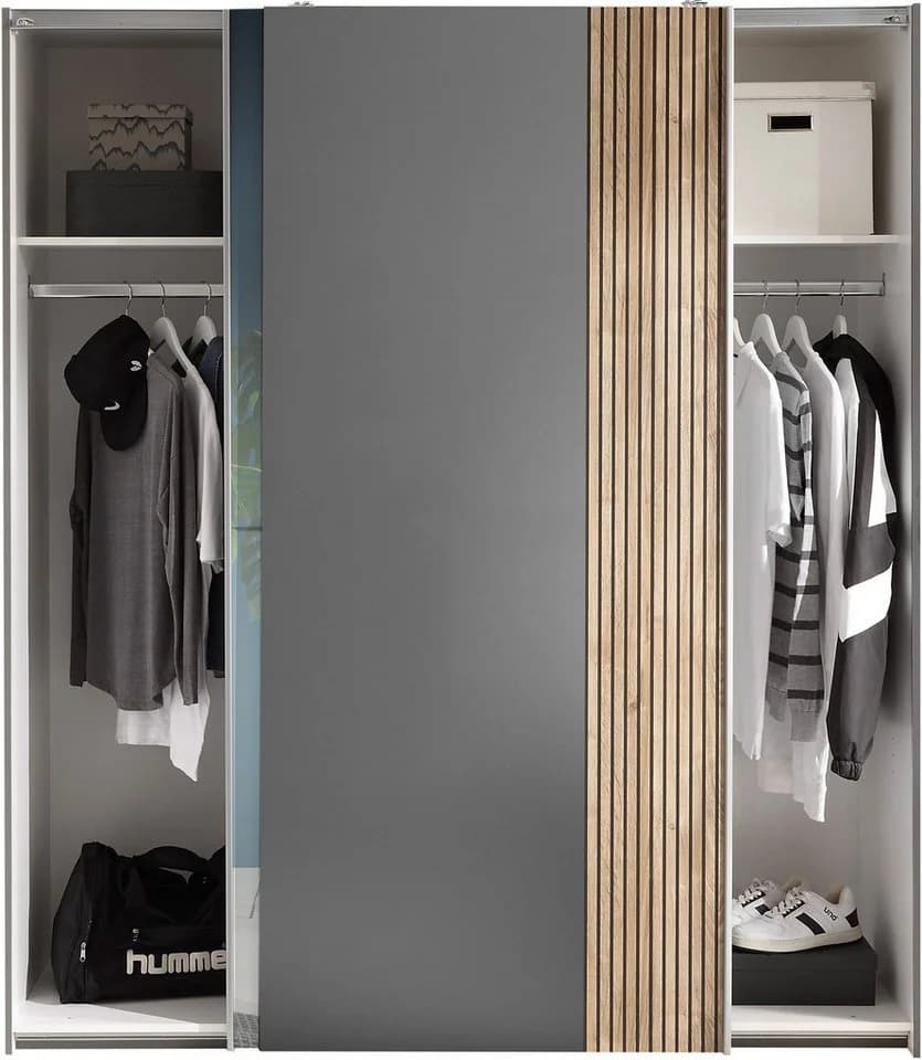 Schlafkontor Schwebetürenschrank Berno Grau Spiegel - Bild 3