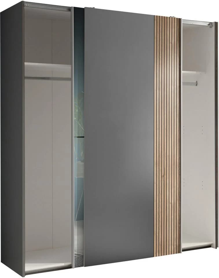 Schlafkontor Schwebetürenschrank Berno Grau Spiegel - Bild 5