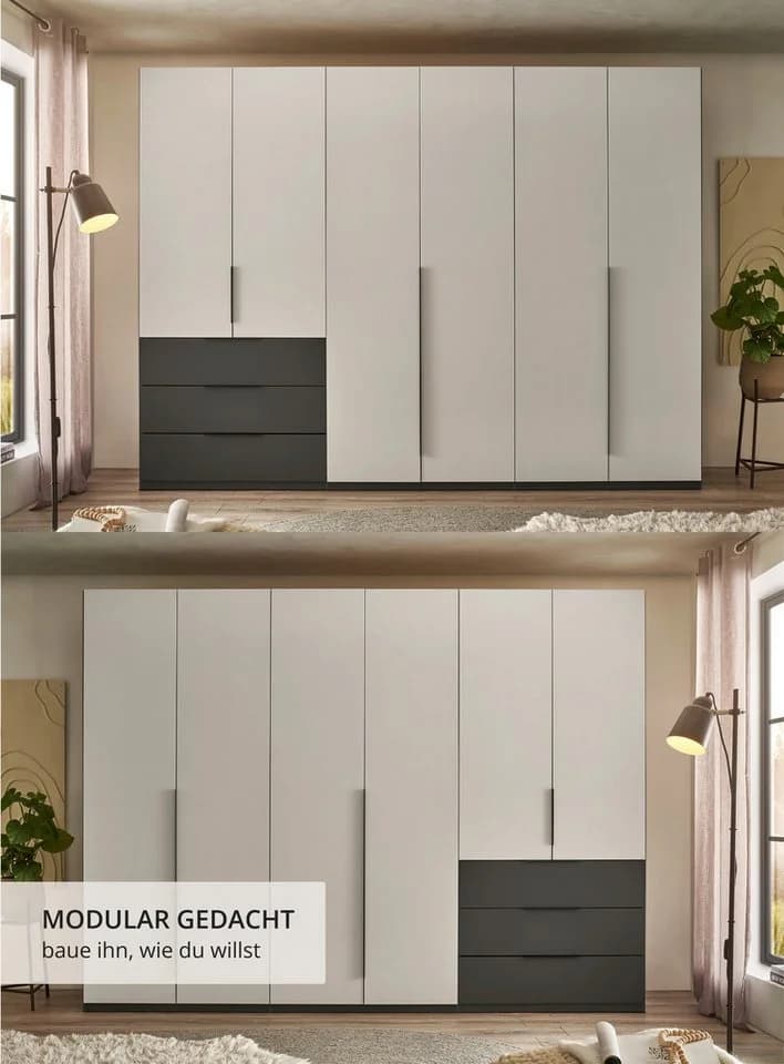 Schlafkontor Nuka 3m Kleiderschrank 300x225,5x60 cm Holzwerkstoff Drehtürenschrank - Bild 3