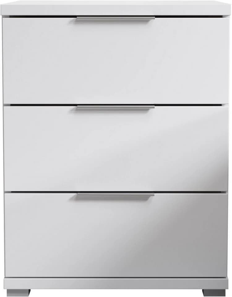 Schlafkontor Smilla Nachttisch Weiß mit 3 Schubkästen - Bild 2