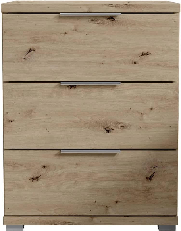 Schlafkontor Nachtkommode Smilla Nachttisch mit Schubkästen, Korpus melaminbeschichtet, silberfarben oder schwarz - Bild 2