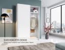 Schlafkontor Schwebetürenschrank Weiß 150cm mit 6 Böden Bild 3
