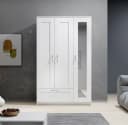 Schlafkontor Lepini Drehtürenschrank Weiß mit Spiegel Bild 1
