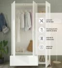 Schlafkontor Lepini Drehtürenschrank Weiß mit Spiegel Bild 4