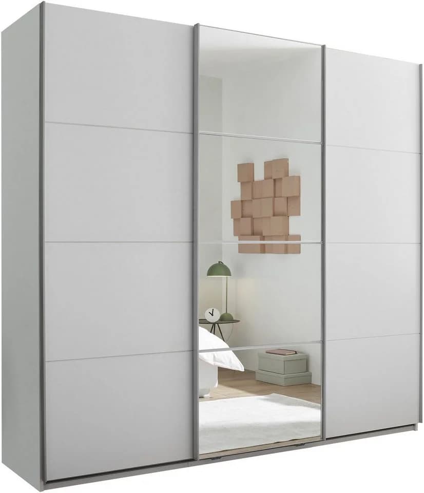Schlafkontor Schwebetürenschrank Carano Weiß Spiegel - Bild 2