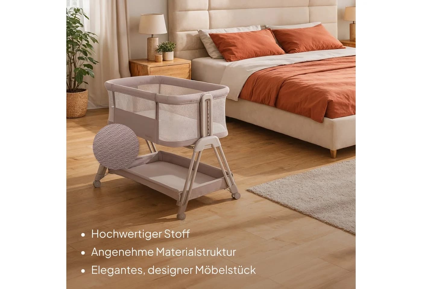 Lionelo Baby-Reisebett LUNA Beige 2in1 mit Höhenverstellung - Bild 3