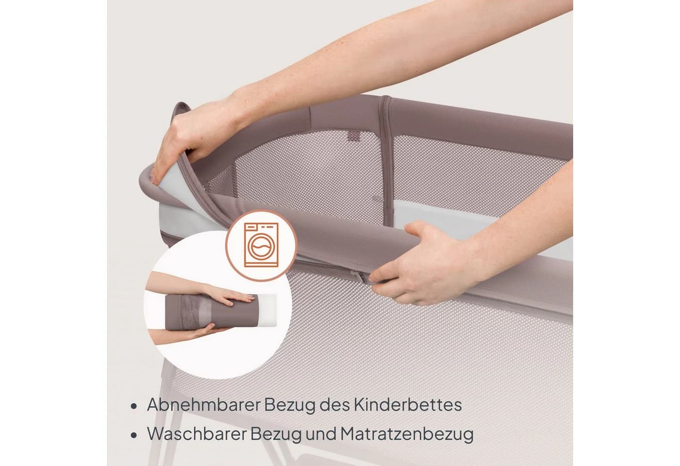 Lionelo Baby-Reisebett LUNA Beige 2in1 mit Höhenverstellung - Bild 5