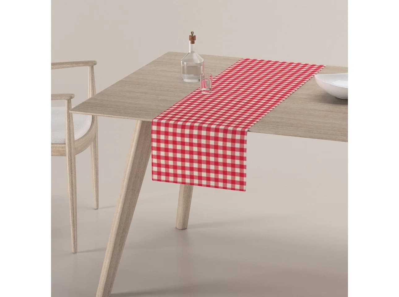 Dekoria Tischläufer Quadro 136-16 Rot-Ökru
