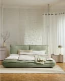 TOM TAILOR HOME Polsterbett PILLOW BED Grün Kissenoptik abnehmbarer Bezug Bild 1