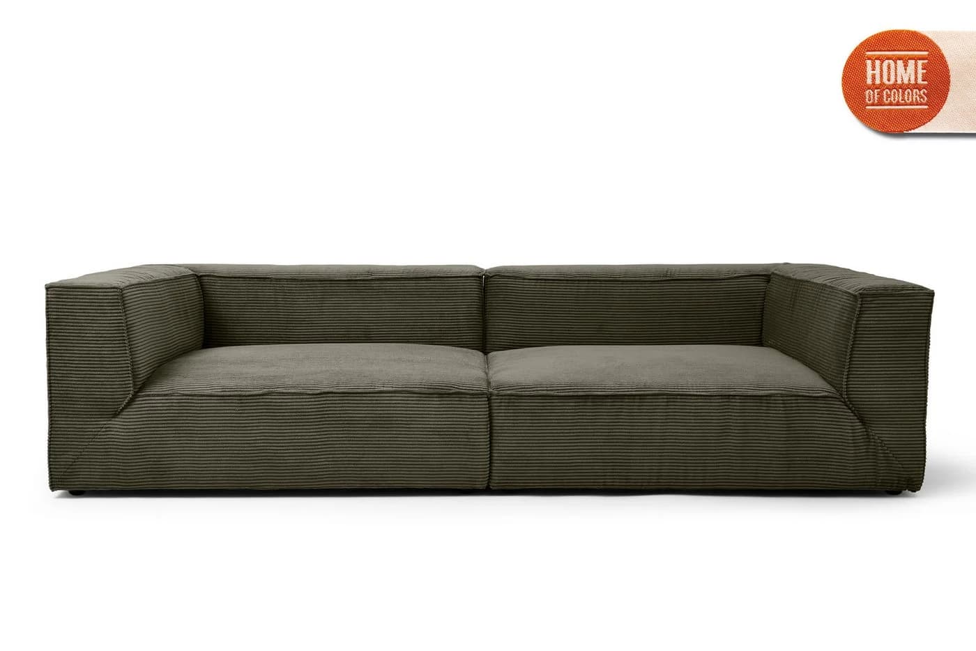 HOME OF COLORS Big-Sofa BIG CUBE Cord Grün Extra-tief