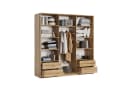 Masseno Schwebetürenschrank TAVI mit Spiegel und Schubladen Eiche Wotan Bild 3