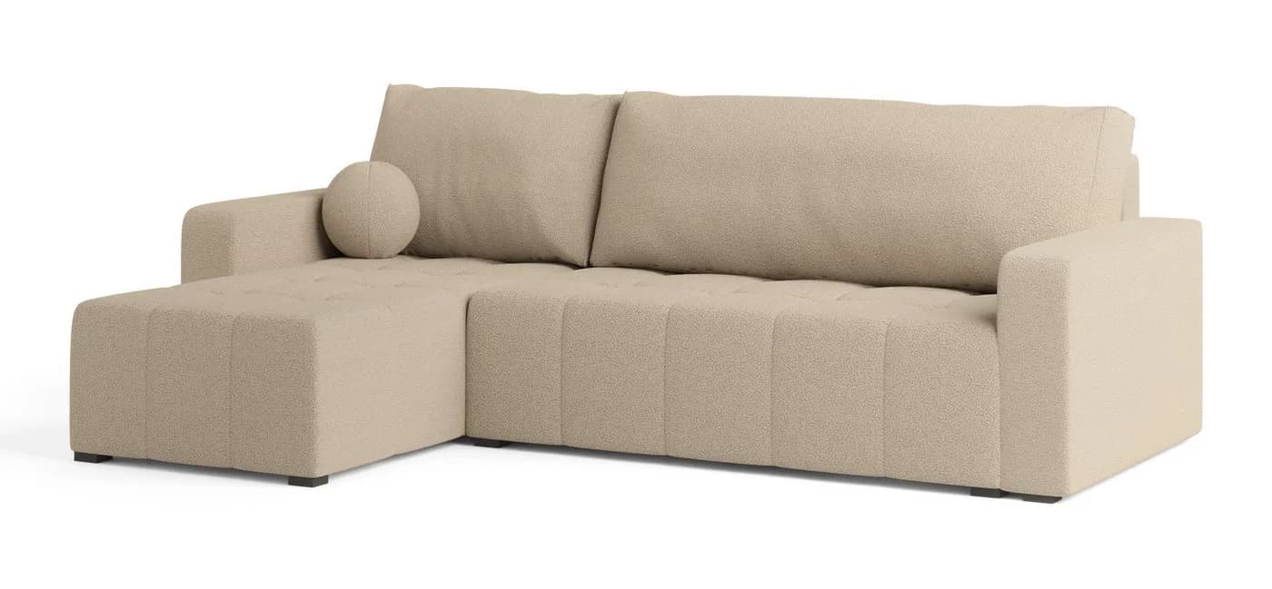 Masseno Ecksofa VOLIRA mit Schlaffunktion L-Form Beige