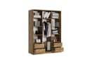 Masseno Schwebetürenschrank ORRA mit Spiegel und Schubladen Braun/Schwarz Bild 3