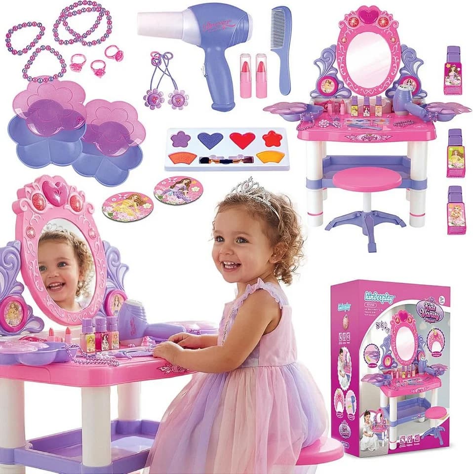 kinderplay Schminktisch mit Licht und Sound Rosa - Bild 2