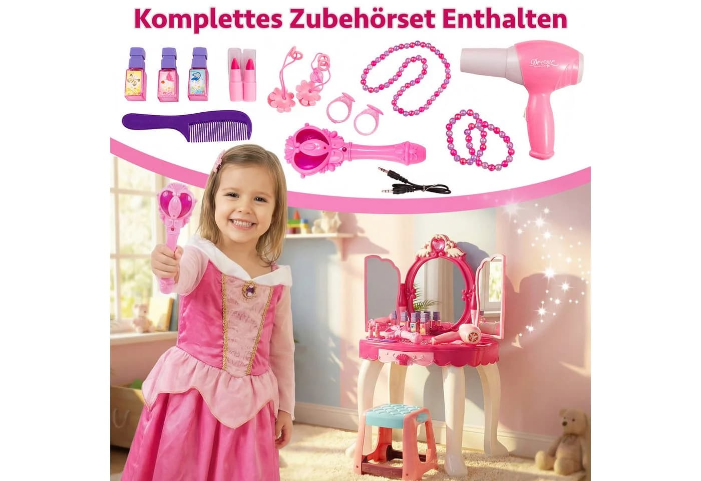 kinderplay Schminktisch Rosa Interaktiv mit Licht & MP3 - Bild 3