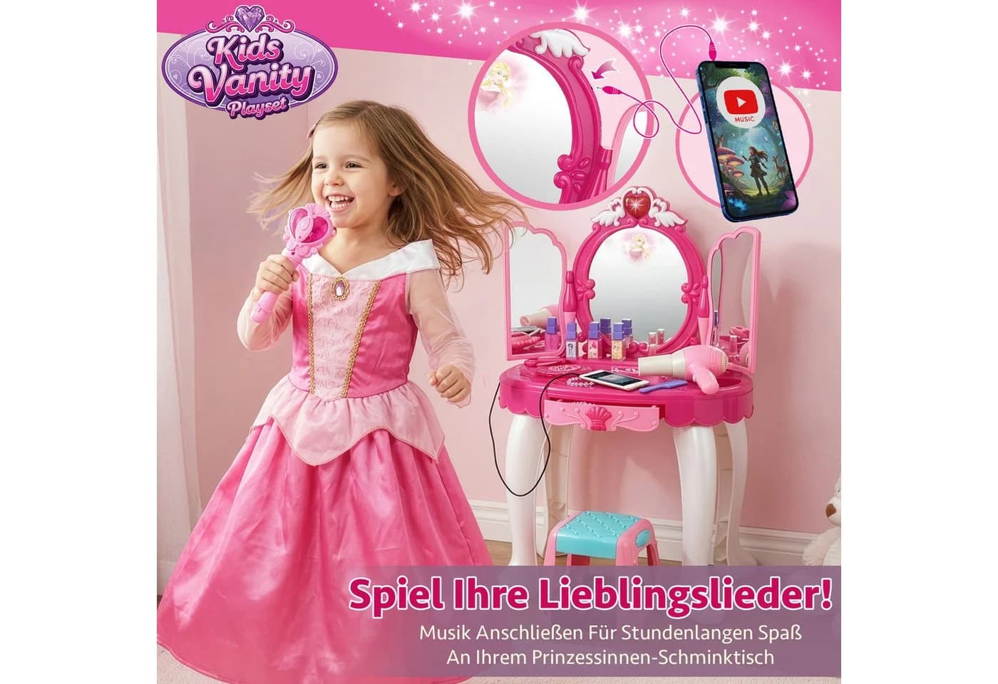kinderplay Schminktisch Rosa Interaktiv mit Licht & MP3 - Bild 5
