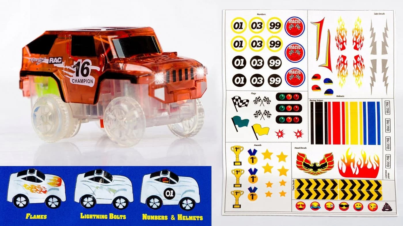 kinderplay Autorennbahn Leuchtender Rennbahn Track – Flexibel biegsam – Spielspaß für Kinder - Bild 5