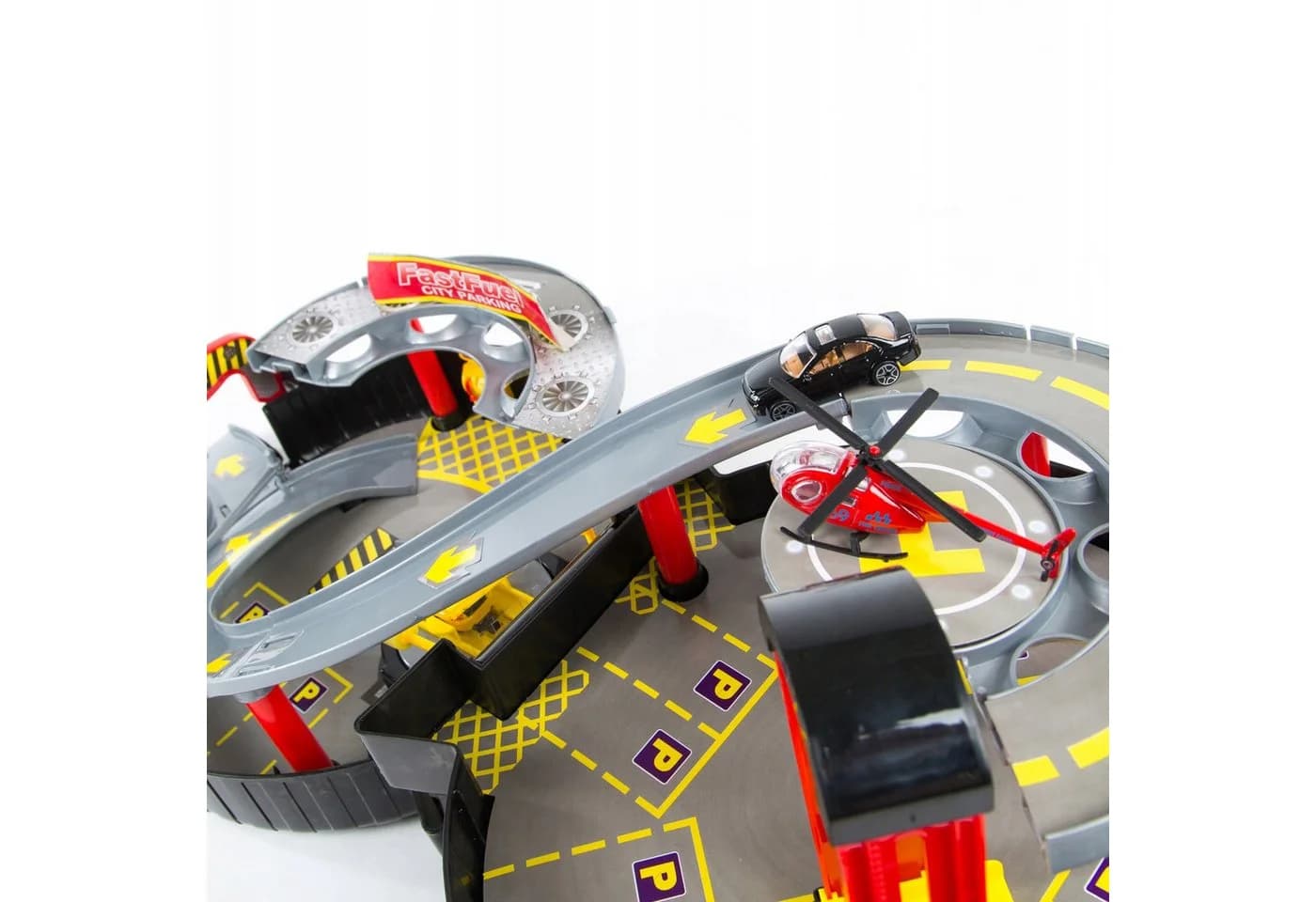 kinderplay Spiel-Parkgarage Parkgarage Spielset – Autos & Helikopter – Kinder 3+ – Klappbar - Bild 3