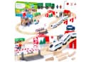 Green Series Spielzeugeisenbahn-Set 80 Teile Elektrischer Zug Holz Bild 2