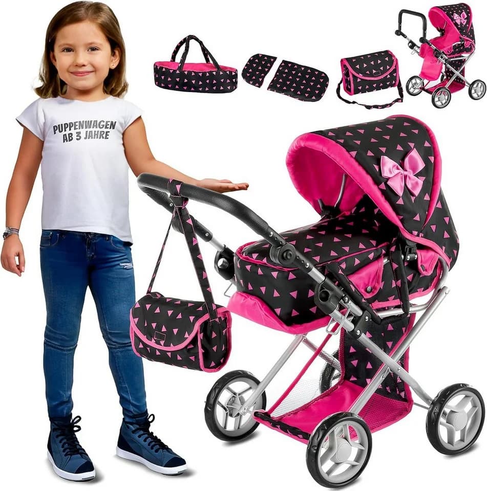 kinderplay Puppenwagen 3-in-1 höhenverstellbar & klappbar - Bild 2