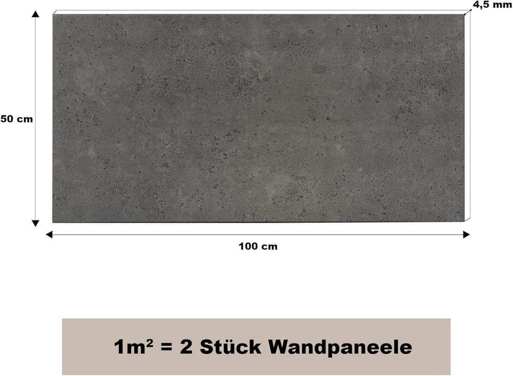 MDEKOR 3D Wandpaneel Betonoptik Gray Dark XPS