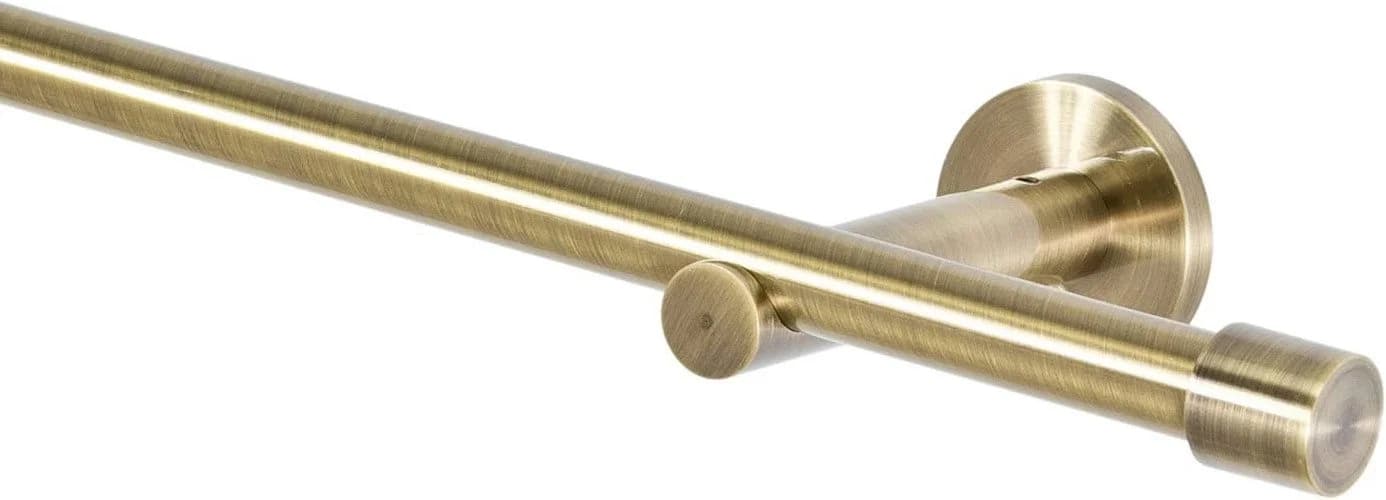 MDEKOR Gardinenstange 16 mm Antik Gold Wandmontage kürzbar