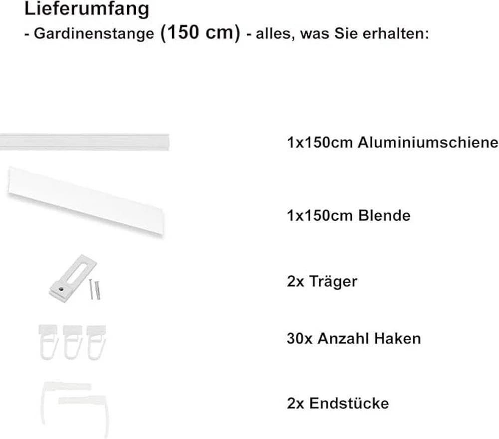 MDEKOR Gardinenstange 2-in-1 Deckenschiene Aluminium 150 cm - Bild 3