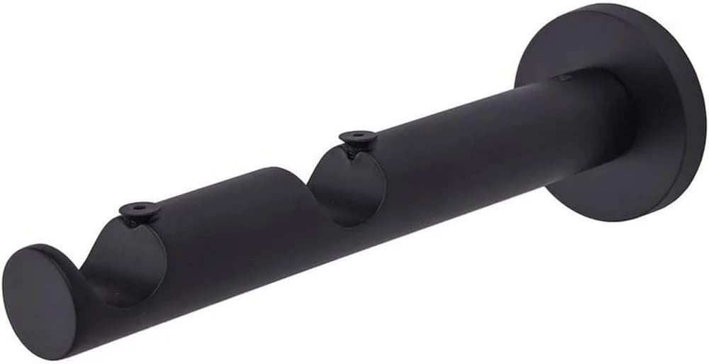 MDEKOR Gardinenstangenhalter 19mm Schwarz Matt 2-läufig Wandträger - Bild 2