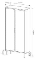 Compleo Glasvitrine 2 Schubladen 2 Türen LED Eiche Dunkel Bild 5