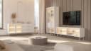 Compleo Glasvitrine 2 Schubladen Zweiturig LED Beleuchtung Kaschmir Bild 3