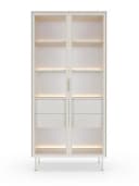Compleo Glasvitrine 2 Schubladen Zweiturig LED Beleuchtung Kaschmir Bild 4