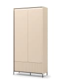 Compleo Kleiderschrank 2 Türen Beige Modern mit LED Bild 2