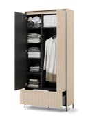 Compleo Kleiderschrank 2 Türen Beige Modern mit LED Bild 3