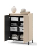 Compleo Kommode FLORE Beige mit LED und gerillten Fronten Modern Bild 3
