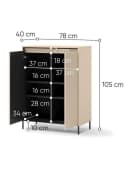 Compleo Kommode FLORE Beige mit LED und gerillten Fronten Modern Bild 4