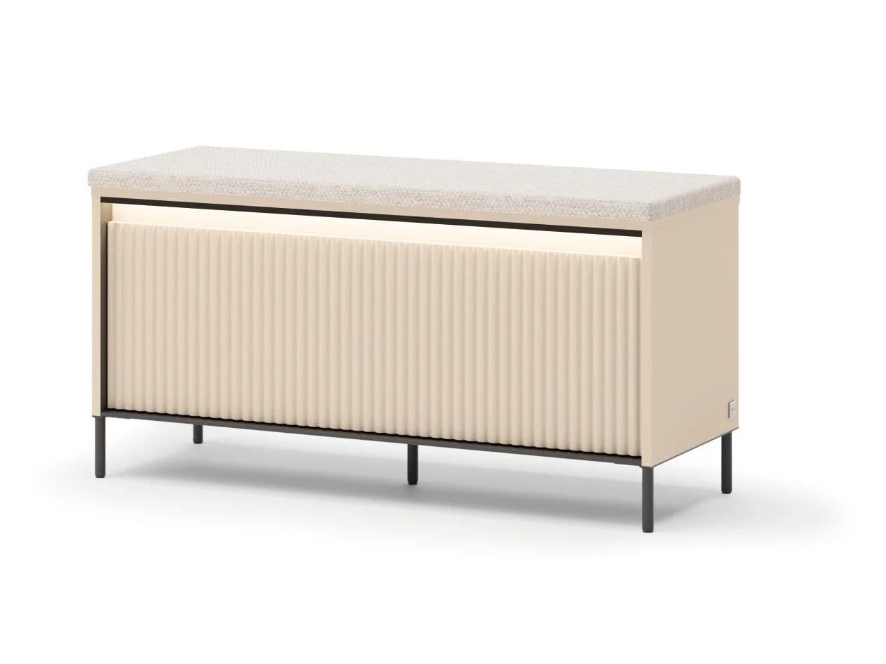 Compleo Sitzbank FLORE Beige mit Ablagefach und LED-Leiste - Bild 2