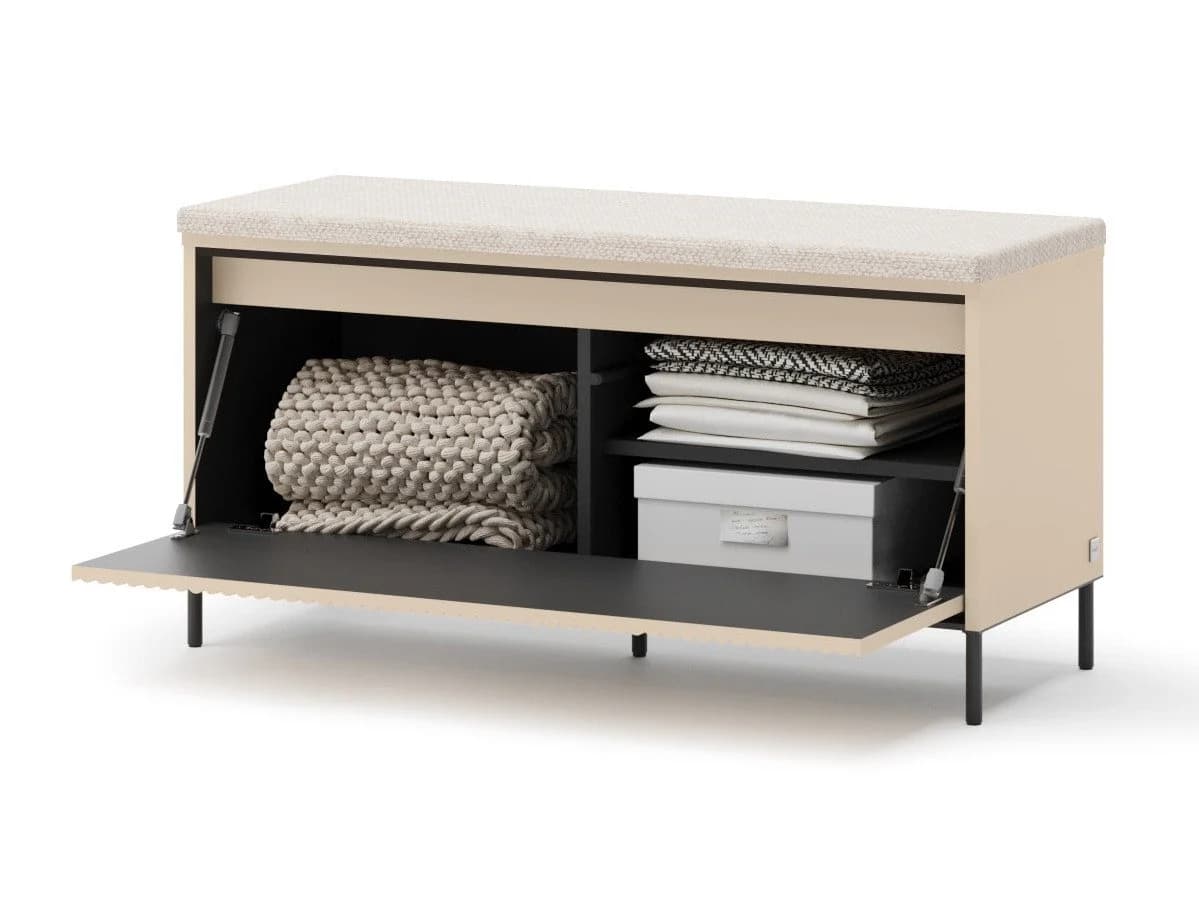Compleo Sitzbank FLORE Beige mit Ablagefach und LED-Leiste - Bild 3