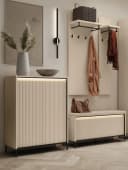 Compleo Kleiderständer FLORE Beige mit Regal und LED Bild 1