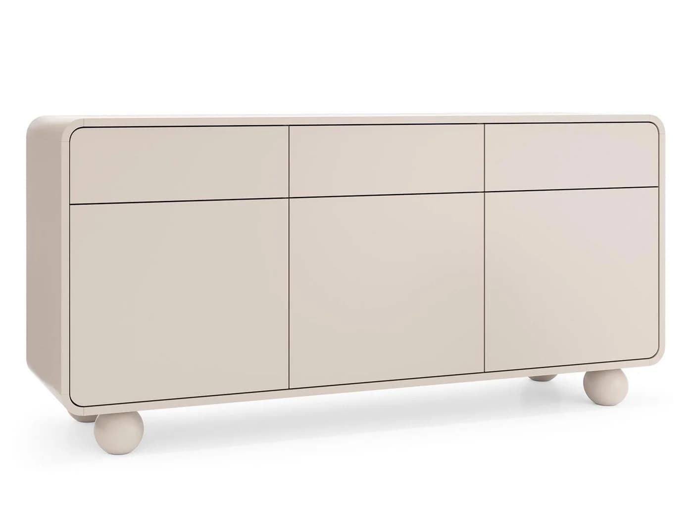 Compleo Kommode Sideboard elegant Japandi beige runde Füße