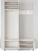 Compleo Garderobenschrank 140 cm mit Lamellenfront und Ablage Bild 3