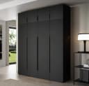 Compleo Drehtürenschrank STELLS 4-türig Schwarz Metallgriffe Bild 1
