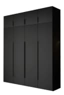 Compleo Drehtürenschrank STELLS 4-türig Schwarz Metallgriffe Bild 2