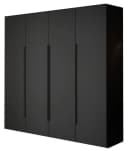Compleo Drehtürenschrank STELLS Schwarz 4 Türen Laminat Bild 2