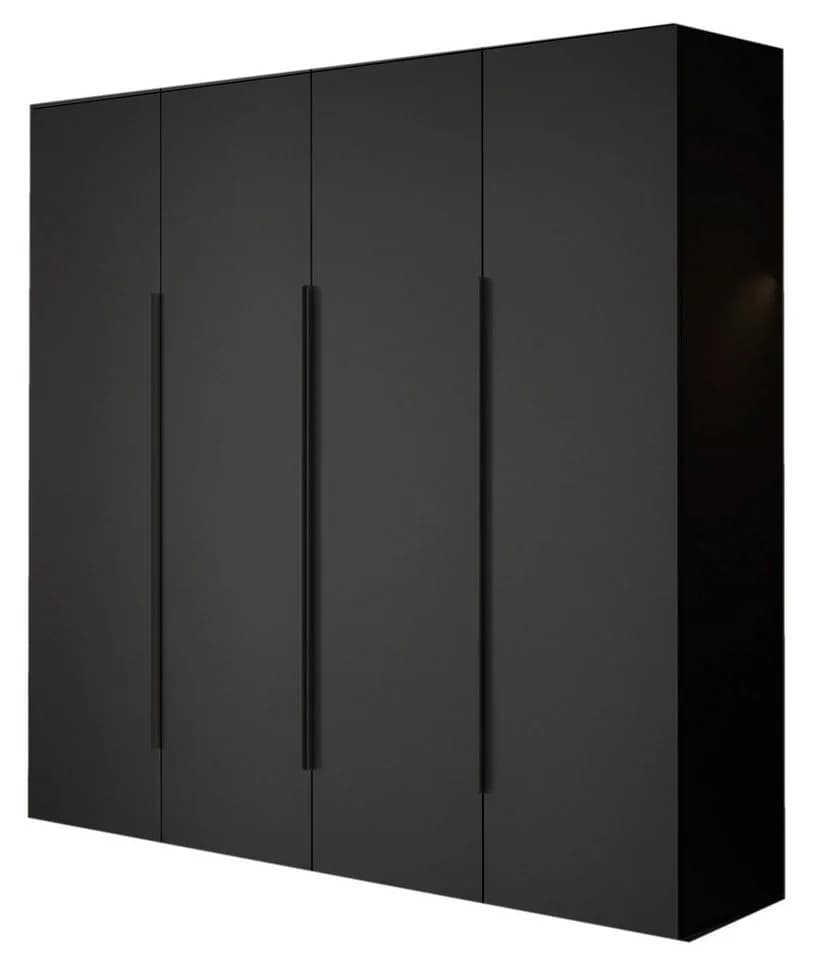 Compleo Drehtürenschrank STELLS Schwarz 4 Türen Laminat - Bild 2