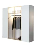 Compleo Kleiderschrank 4-tlg. Weiß Glasfront LED Soft-Close Bild 2