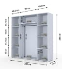 Compleo Kleiderschrank 4-tlg. Weiß Glasfront LED Soft-Close Bild 3