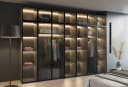 Compleo Drehtürenschrank mit Glasfront, LED-Beleuchtung, Kleiderschrank Bild 1